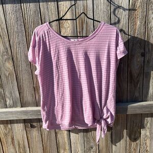 Champion athletic top tshirt striped size large